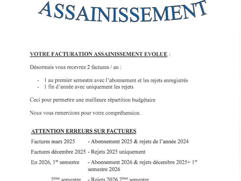 ASSAINISSEMENT MODIFICATION