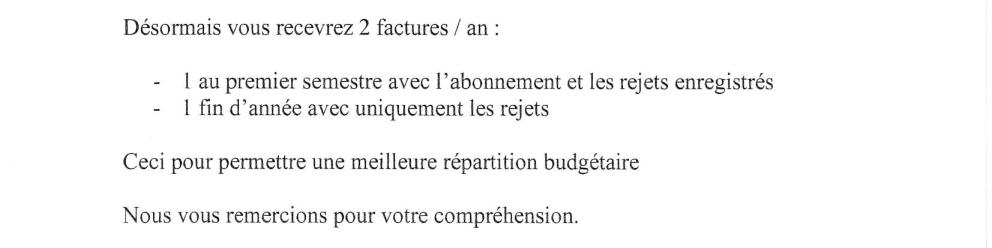 ASSAINISSEMENT MODIFICATION